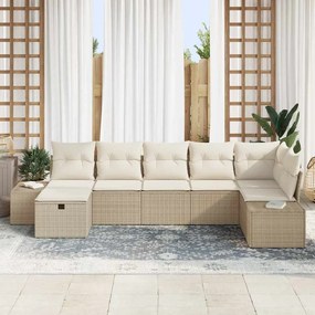 vidaXL Σετ Καναπέ με μαξιλάρι 7 pcs συνθετικό ρατάν