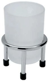 Ποτηροθήκη Holder 13-0158 Επικαθήμενη Chrome-White Gloria Brass,Glass