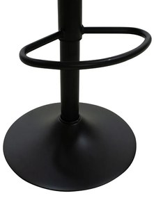 Σκαμπό μπαρ Coozy pakoworld πτυσσόμενο μεταλλικό μαύρο ματ με pu χρώμα μαύρο - Τεχνόδερμα - 127-000089