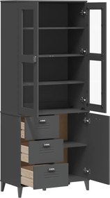 vidaXL Ντουλάπι Ψηλό VIKEN Ανθρακί Γκρι 80x40x190εκ. Μασίφ Ξύλο Πεύκου