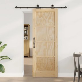 vidaXL Συρόμενη Πόρτα με Σετ Υλικών 'ORKDAL' Μασίφ Ξύλο Πεύκου