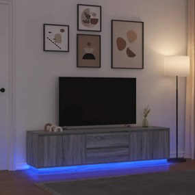 vidaXL Έπιπλο Τηλεόρασης με LED Γκρι Sonoma 193,5x41x50 εκ.