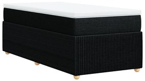 Κρεβάτι Boxspring με Στρώμα Μαύρο 80 x 200 εκ. Υφασμάτινο - Μαύρο