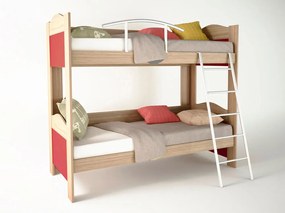 Intrahome Κουκέτα παιδική χρώμα δρυς-κόκκινο 90x190x165 Intrahomesa-00652710
