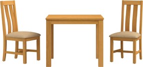 vidaXL Σετ τραπεζαρίας BERGEN 3 τμχ. Μπεζ 90 x 90 x 75 cm