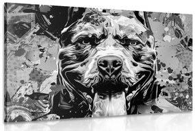 Απεικόνιση σκύλου σε μαύρο & άσπρο - 60x40