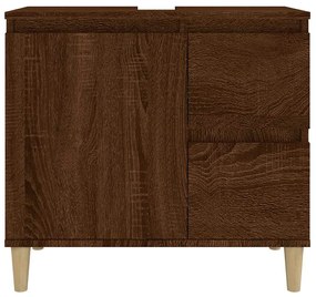 vidaXL Ντουλάπι Μπάνιου Καφέ Δρυς 65x33x60 εκ. Επεξεργασμένο Ξύλο