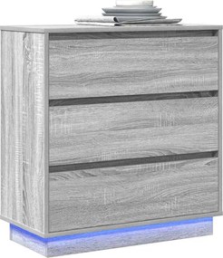 vidaXL Κομοδίνο Γκρι 71 x 34,5 x 75 εκ. Επεξεργασμένο ξύλο