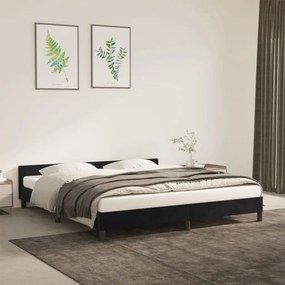 Πλαίσιο Κρεβατιού με Κεφαλάρι Μαύρο 180x200 εκ. Βελούδινο