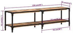 vidaXL Έπιπλο Τηλεόρασης 150 x 30 x 41 εκ. από Μασίφ Ξύλο Μάνγκο