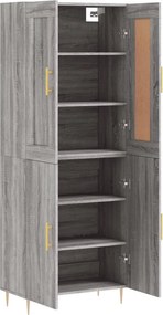 vidaXL Ντουλάπι Γκρι Sonoma 69,5 x 34 x 180 εκ. Επεξεργασμένο Ξύλο