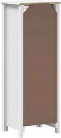 vidaXL Ντουλάπι Μπάνιου BERG Λευκό 40 x 34 x 110 εκ. Μασίφ Ξύλο Πεύκου
