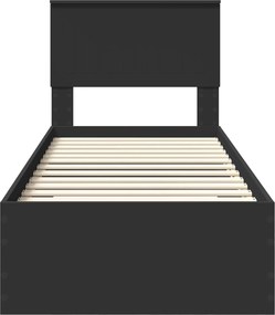 vidaXL Σκελετός Κρεβατιού Μαύρο 75 x 190 cm Επεξεργασμένο Ξύλο