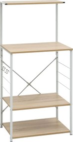 vidaXL Ντουλάπι Φούρνου Μικροκυμάτων Λευκό/Δρυς 60x39,6x123εκ Επ Ξύλο