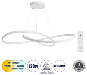 DEXTER 60918 Κρεμαστό Φωτιστικό Οροφής Design LED CCT 120W 13440lm 300° AC 220-240V - Εναλλ