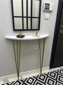 Stewehome Οβάλ κονσόλα με μισοφέγγαρο σχήμα με πόδια 18x86x86 cm