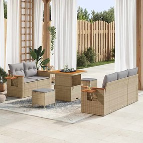 vidaXL Σετ Καναπέ Κήπου 8 pcs μπεζ και ανοιχτό γκρι 80 x 80 x 71 cm
