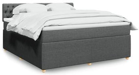vidaXL Κρεβάτι Boxspring με Στρώμα Σκούρο Γκρι 180x200 εκ Υφασμάτιν