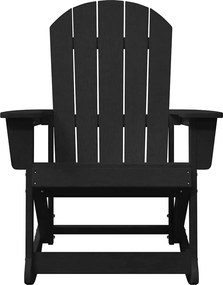 vidaXL Καρέκλες Ροκάντας Adirondack 2 pcs Μαύρο HDPE
