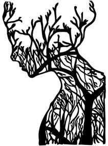 Διακοσμητικό Τοίχου Tree Woman - Model 899SKL2384 28x38cm Black Wallity Μέταλλο