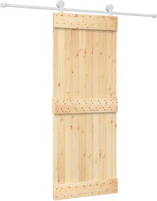vidaXL Συρόμενη Πόρτα Φυσικό και Λευκό 80 x 210 cm