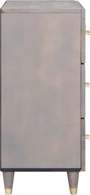 vidaXL Πλαϊνό γραφείο Γκρι και Χρυσό 60 x 33 x 75 cm