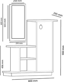 Έπιπλο Εισόδου Δρυς / Ανθρακί ASIA 80x29,5x90