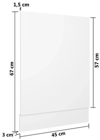 vidaXL Πλαίσιο Πλυντηρίου Πιάτων &quot;Lyon&quot; Λευκό 45x3x67 εκ. από Τεχνητό Ξύλο