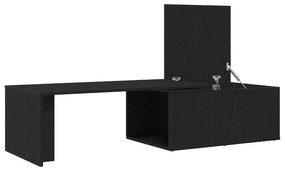 vidaXL Τραπεζάκι Σαλονιού Μαύρο Δρυς 150x50x35 εκ. Φτιαγμένο από Μηχανικό Ξύλο