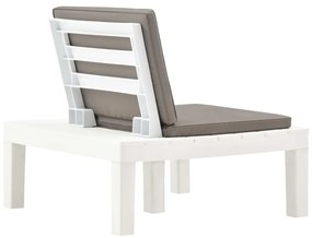 vidaXL Καρέκλες Κήπου 2 τεμ. Λευκές Πλαστικές με Μαξιλάρια