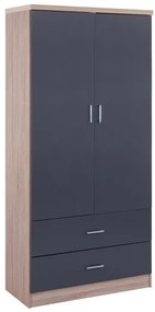 ΝΤΟΥΛΑΠΑ 2ΦΥΛΛΗ ME 2 ΣΥΡΤΑΡΙΑ REINA HM338.04 SONAMA-ΓΚΡΙ 80Χ42Χ180Υ εκ.