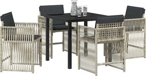vidaXL Σέτ φαγητού για κήπο 5 pcs Ανοιχτό γκρι