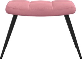 vidaXL Πολυθρόνα Relax Ροζ Βελούδινη με Σκαμπό