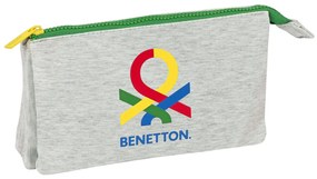 Τριπλή Κασετίνα Benetton Pop Γκρι (22 x 12 x 3 cm)