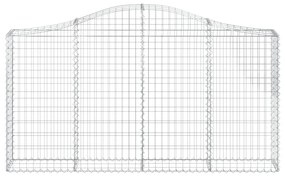 Συρματοκιβώτια Τοξωτά 20 τεμ. 200x30x100/120 εκ. Γαλβαν. Ατσάλι - Ασήμι