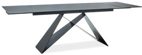 Τραπέζι τραπεζαρίας επεκτεινόμενο κεραμικό μαύρο WESTIN 160(+80)х90х76 DIOMMI 80-852