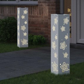 vidaXL Ηλιακό LED Φως Δρόμου 2 pcs Λευκό Κρύο Ρολαρισμένο Χάλυβα