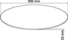 vidaXL Επιφάνεια Τραπεζιού Στρογγυλή 900 χιλ. από Ψημένο Γυαλί