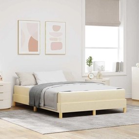 vidaXL Κρεβάτι με ελατήρια Κρέμα, Καφέ 140 x 190 cm
