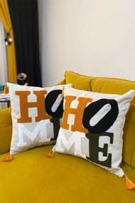 Stewehome Σετ 2 τεμαχίων μαξιλαροθήκες με κέντημα από λινό 42x42 cm