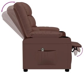 vidaXL Πολυθρόνα Ηλεκτρική Ανακλινόμενη Καφέ Συνθ. Δέρμα