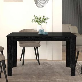 Τραπέζι Darlen Megapap χρώμα sencron black 125x72x74εκ.