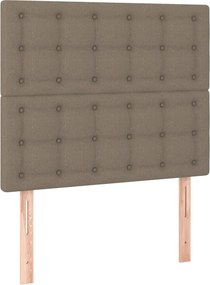vidaXL Κρεβάτι Boxspring με Στρώμα Taupe 120x200 εκ. Υφασμάτινο