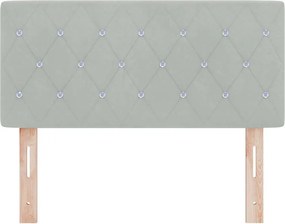 vidaXL LED κεφαλάρι με κεφαλάρι Ανοιχτό γκρι 100 cm Πολυεστέρας