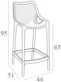 Σκαμπό Μπαρ Air 65 Dove Grey