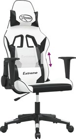 vidaXL Καρέκλα Gaming Λευκό/Μαύρο από Συνθετικό Δέρμα