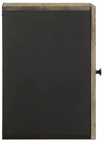 Επίτοιχο ντουλάπι μπάνιου Μαύρο 38x33x48 cm Μάνγκο μασίφ ξύλο - Μαύρο