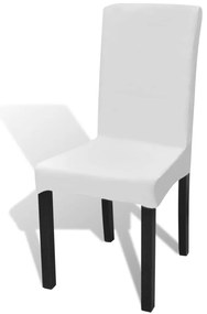 Κάλυμμα Καρέκλας Ελαστικό Ίσιο 6 τεμ. Λευκό