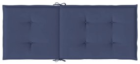 vidaXL Μαξιλάρια Καρέκλας με Πλάτη 4 τεμ. Ναυτικό Μπλε Υφασμάτινο