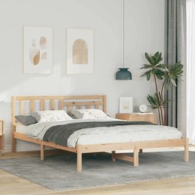 vidaXL Σκελετός Κρεβατιού Καφέ 150 x 200 cm Μασίφ ξύλο πεύκου